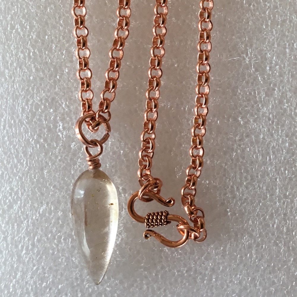 Citrine gemstone on copper necklace